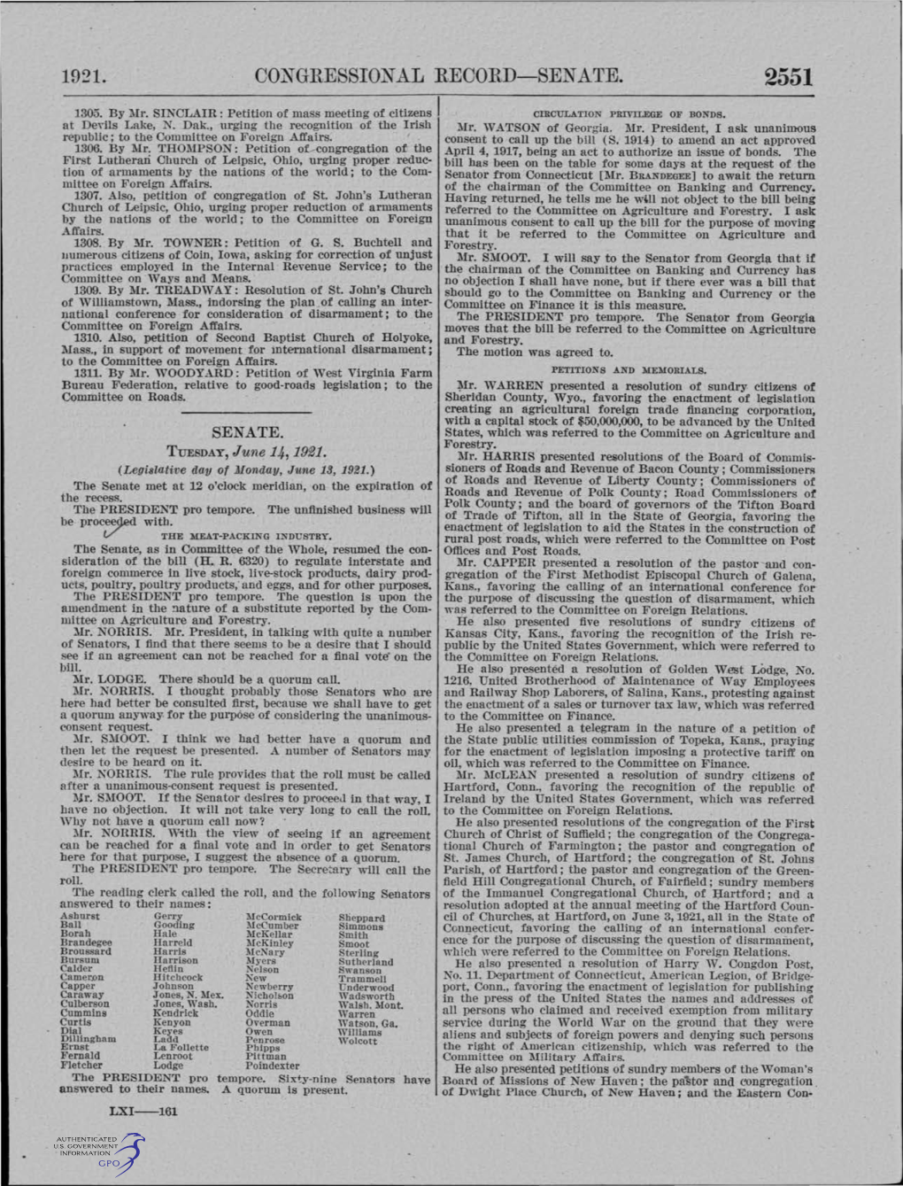 Congressional Record-Senate. 2551