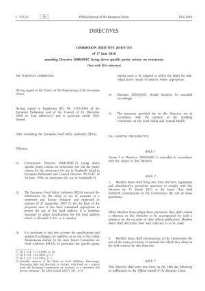 COMMISSION DIRECTIVE 2010/37/EU of 17 June 2010 Amending Directive 2008/60/EC Laying Down Specific Purity Criteria on Sweeteners (Text with EEA Relevance)