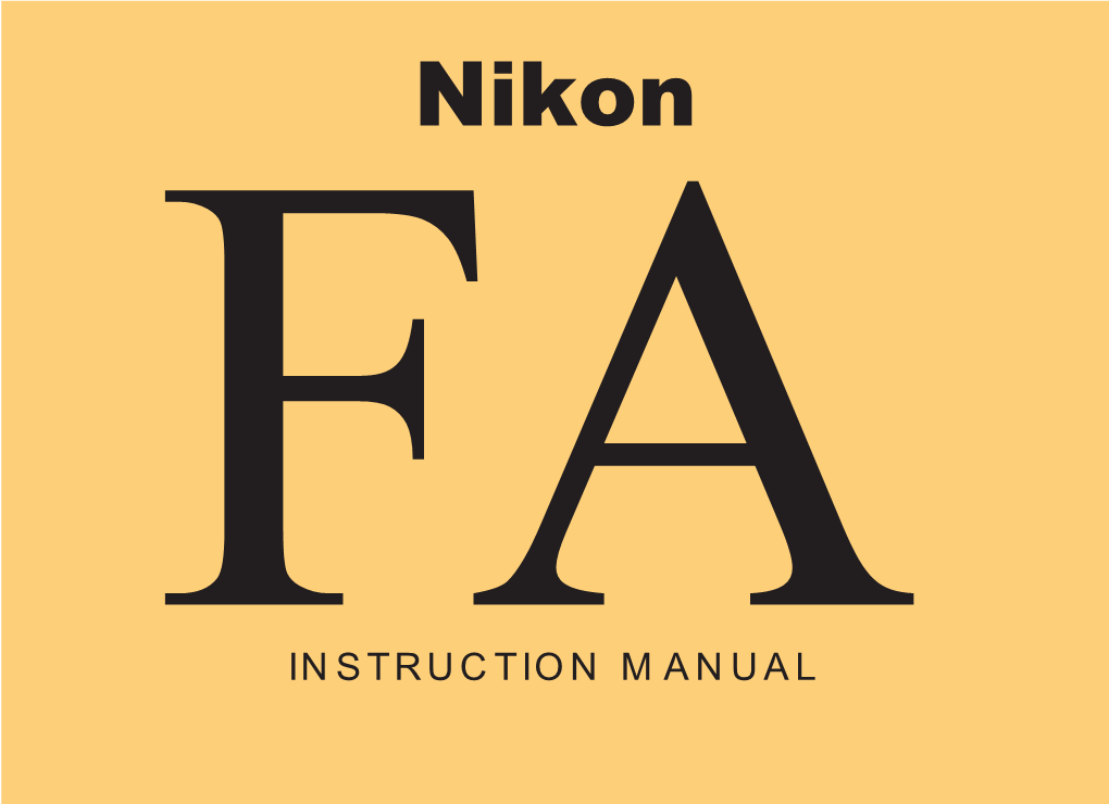 Nikon FA Manual