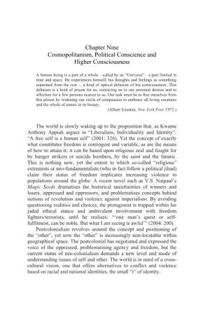 Chapter Nine Cosmopolitanism, Political Conscience and Higher Consciousness