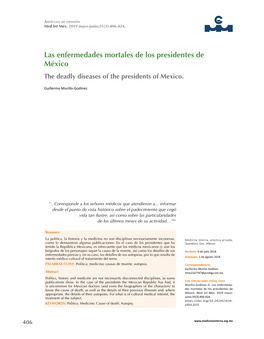 Las Enfermedades Mortales De Los Presidentes De México the Deadly Diseases of the Presidents of Mexico