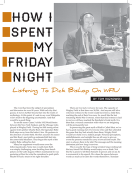 How I Spent My Friday Nights – Dick Bishop on WFIU