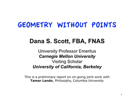 Geometry Without Points