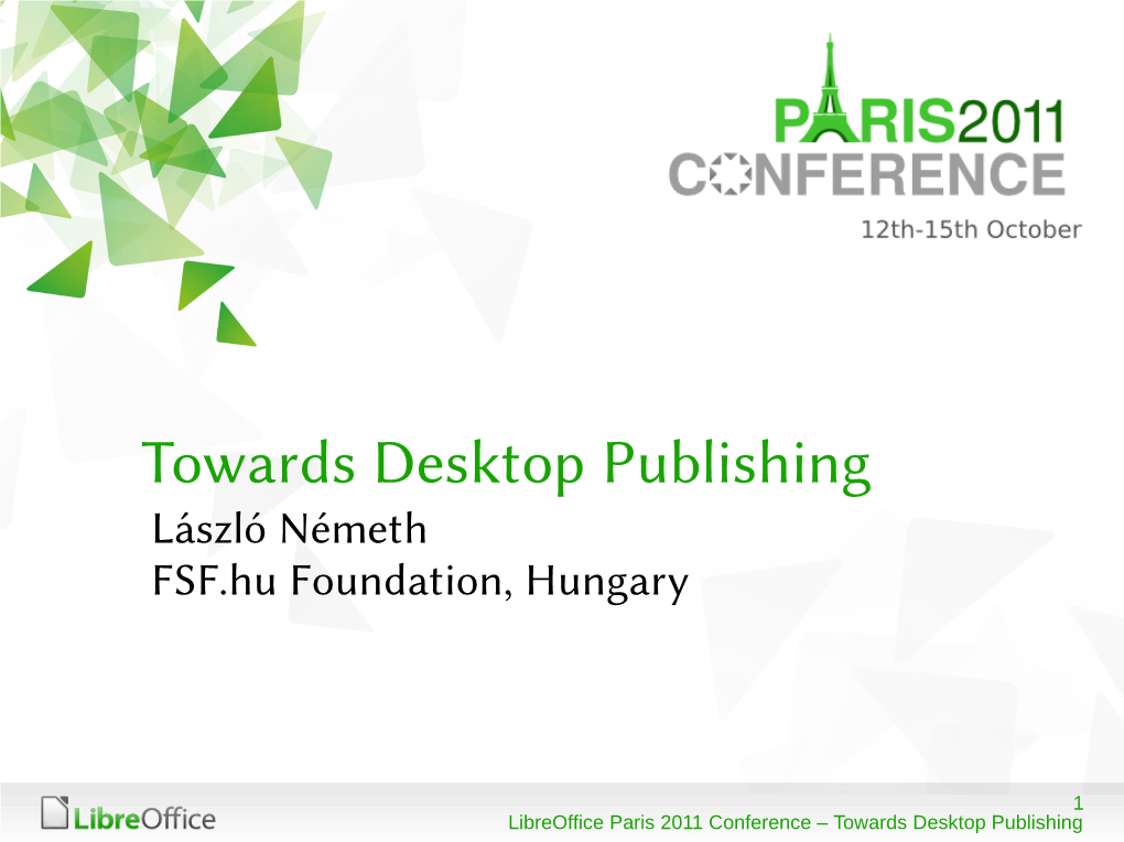 Libreoffice Paris 2011 Conference Presentation Template