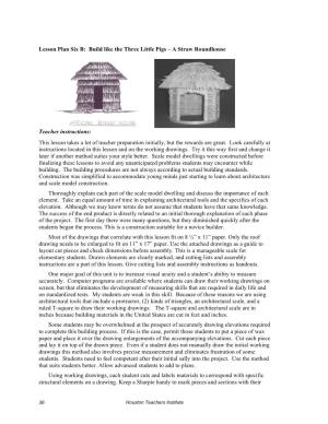 Lesson Plan Six B: Build Like the Three Little Pigs – a Straw Roundhouse
