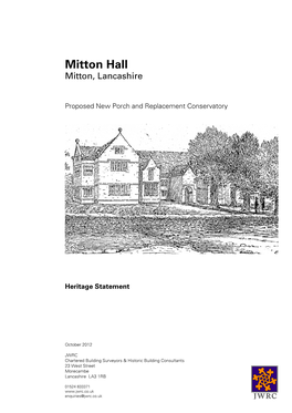 Mitton Hall Mitton, Lancashire