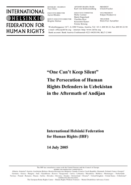 The Persecution of Human Rights Defenders in Uzbekistan in the Aftermath of Andijan