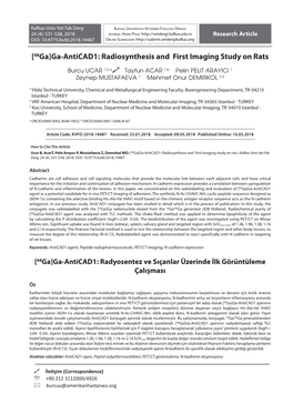 [68Ga]Ga-Anticad1: Radiosynthesis and First Imaging Study on Rats