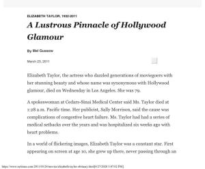 Elizabeth Taylor - Child Actress to Film Queen - the New York Times