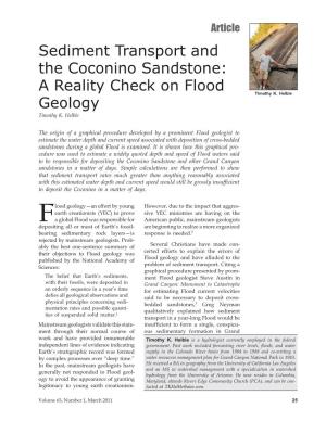 Sediment Transport and the Coconino Sandstone: a Reality Check on Flood Timothy K