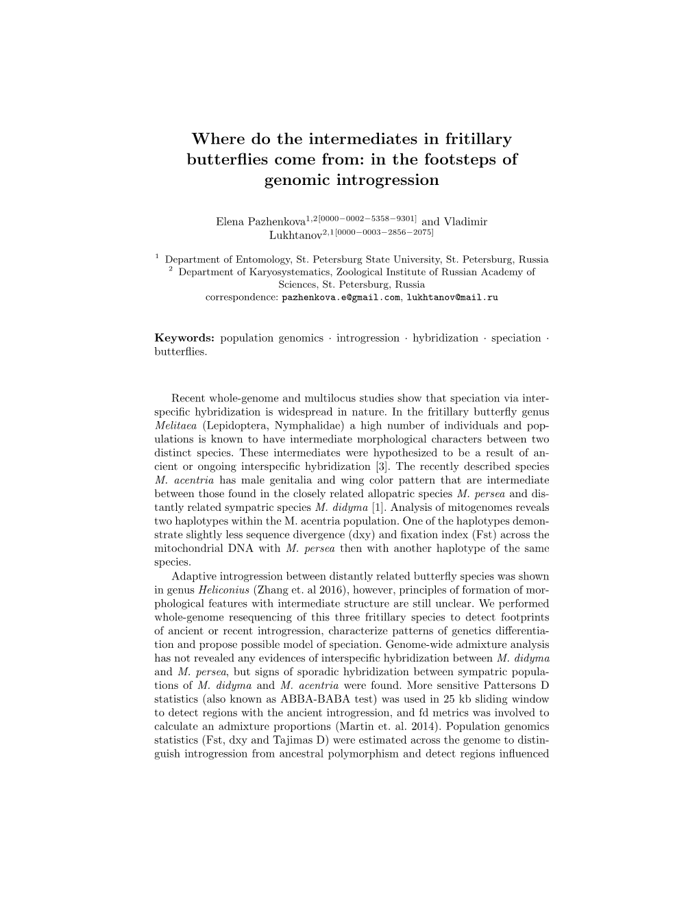 In the Footsteps of Genomic Introgression