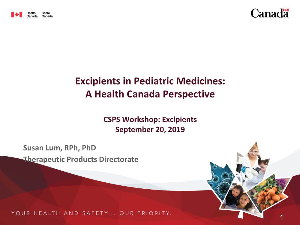 Excipients in Pediatric Medicines: a Health Canada Perspective