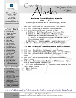 Agenda for May 17, 2005 Advisory Board