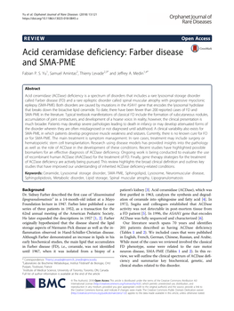 Acid Ceramidase Deficiency: Farber Disease and SMA-PME Fabian P