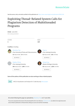 Exploiting Thread-Related System Calls for Plagiarism Detection of Multithreaded Programs