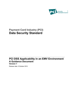 EMV Environment a Guidance Document Version 1 Release Date: 5 October 2010