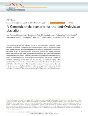 A Cenozoic-Style Scenario for the End-Ordovician Glaciation