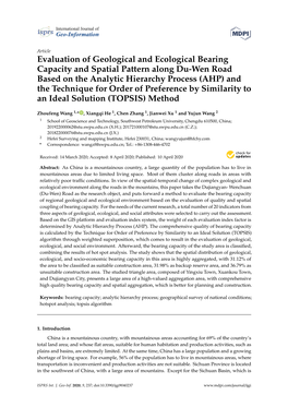 Evaluation of Geological and Ecological Bearing Capacity And