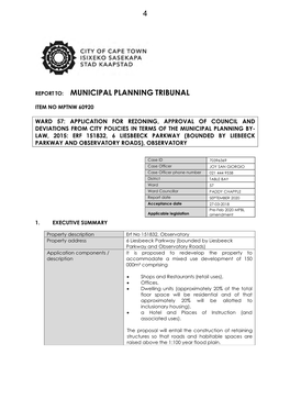 Municipal Planning Tribunal