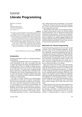 Tutorial Literate Programming