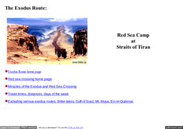 The Exodus Route: Red Sea Camp at the Straits of Tiran