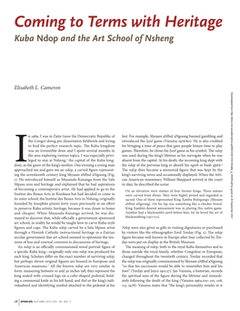 Coming to Terms with Heritage Kuba Ndop and the Art School of Nsheng