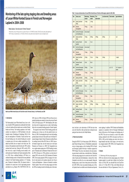 Monitoring of the Late Spring Staging Sites and Breeding Areas of Lesser White-Fronted Goose in Finnish and Norwegian Lapland In