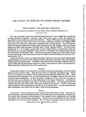 The Effect of Posture on Added Heart Sounds