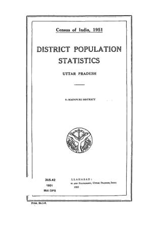 District Population Statistics, 9-Mainpuri, Uttar Pradesh