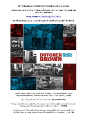 Butcher Brown Share New Single 'Camden Square' + Announce New Album 'Camden Session' Due out 12Th October Via Gearbox Re