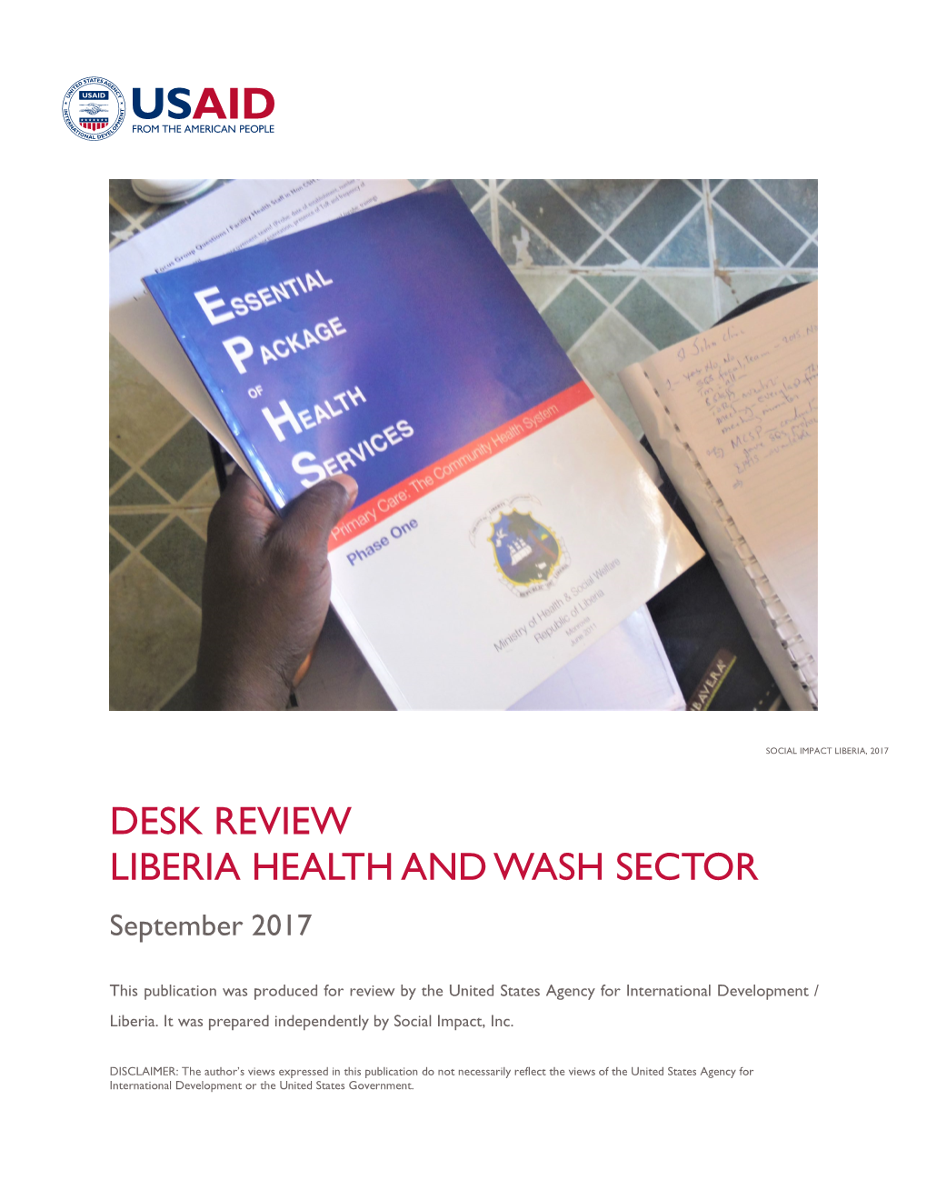 DESK REVIEW LIBERIA HEALTH and WASH SECTOR September 2017