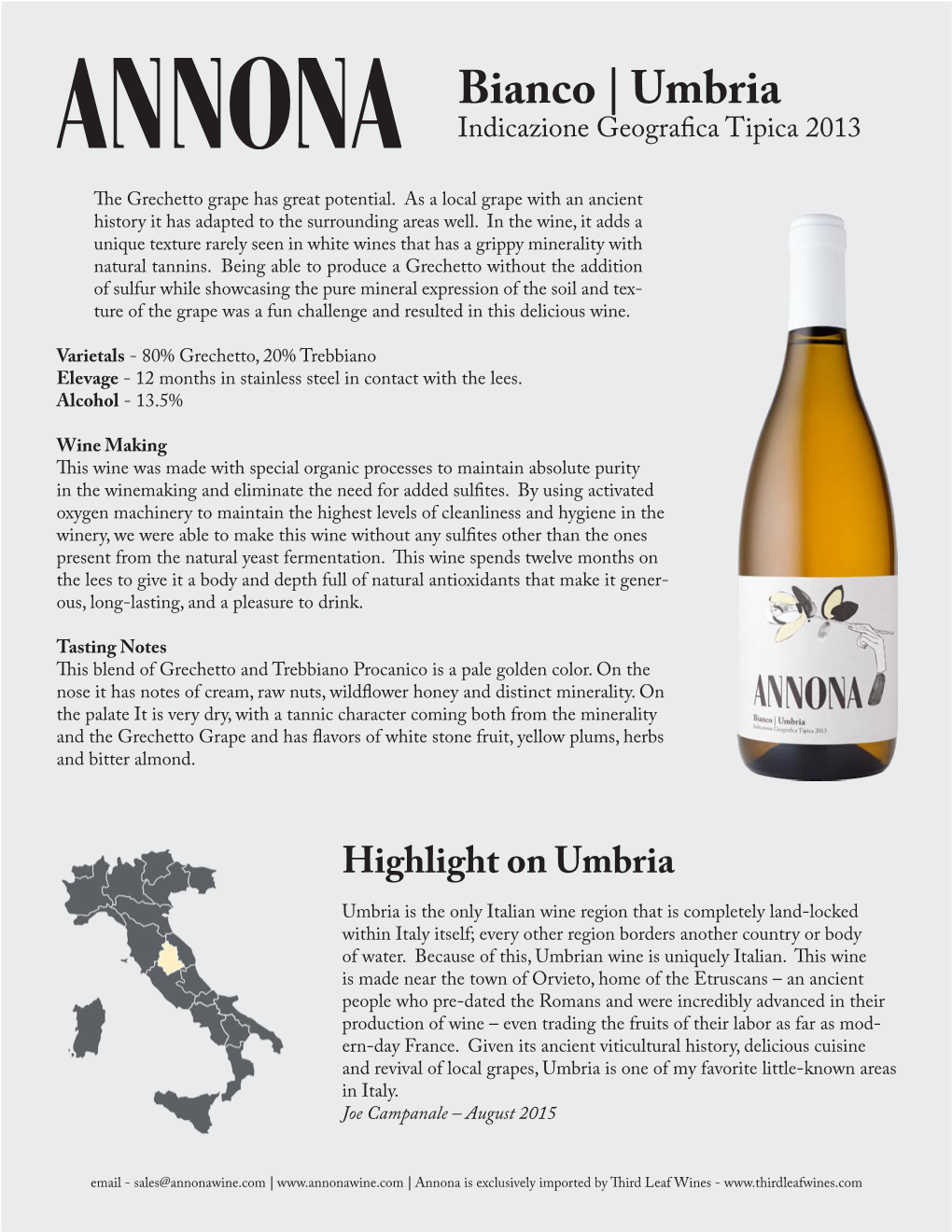 Bianco | Umbria Indicazione Geografica Tipica 2013