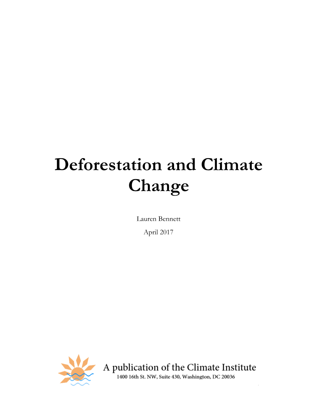 Deforestation and Climate Change - DocsLib