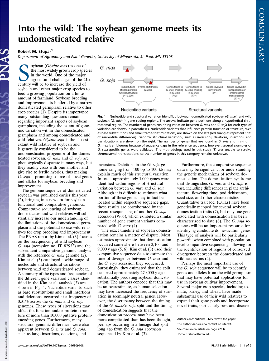 Into the Wild: the Soybean Genome Meets Its Undomesticated Relative