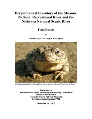 Herpetofaunal Inventory of the Missouri National Recreational River and the Niobrara National Scenic River