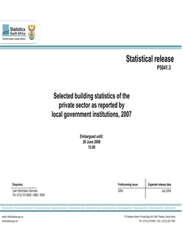 Statistical Release P5041.3