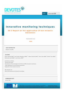 Report on the Application of Non-Invasive Biosensors