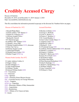 Credibly Accused Clergy