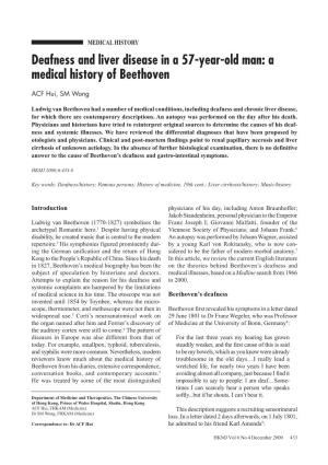 Deafness and Liver Disease in a 57-Year-Old Man: a Medical History of Beethoven