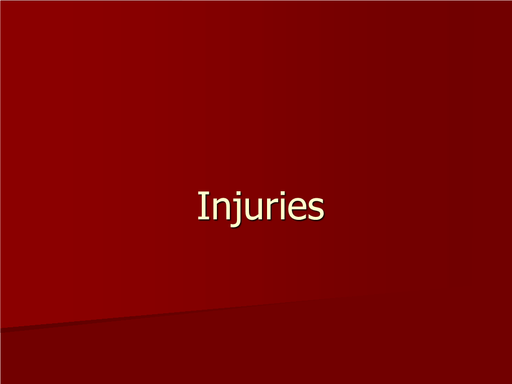Injuries Signs and Symptoms