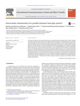 Heat Transfer Characteristics of a Parallel Miniature Heat Pipe System☆
