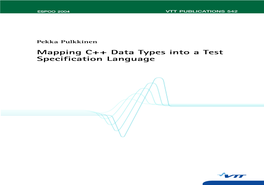 Mapping C++ Data Types Into a Test Specification Language