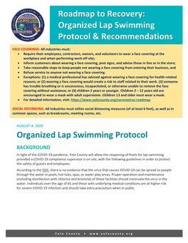 Organized Lap Swimming Protocol & Recommendations