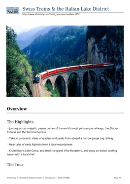 Swiss Trains & the Italian Lake District