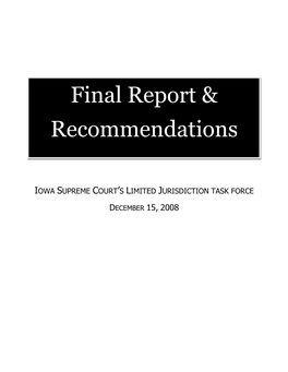 Final Report & Recommendations