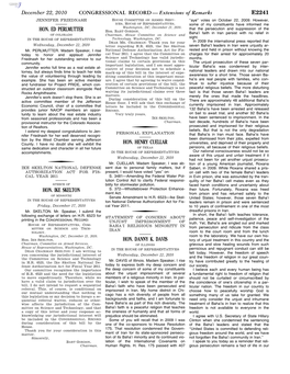 CONGRESSIONAL RECORD— Extensions of Remarks E2241 HON