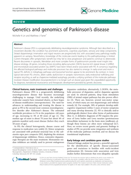 Genetics and Genomics of Parkinson's Disease