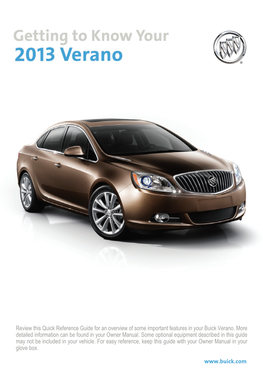 2013 Buick Verano Get to Know Guide