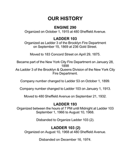 Engine 290 and Ladder 103 Brooklyn History PDF!