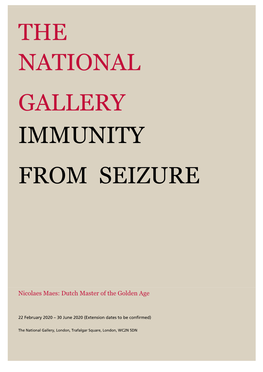 The National Gallery Immunity from Seizure